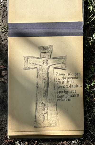 My drawing of the Blachius Hochgrewe memorial cross