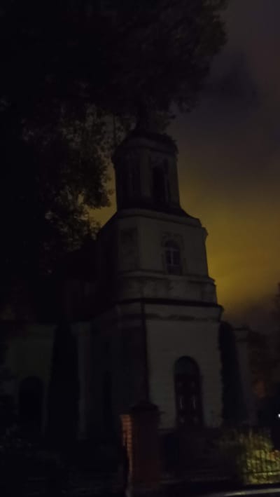 A glowing image of an Orthodox church I passed quite often.
