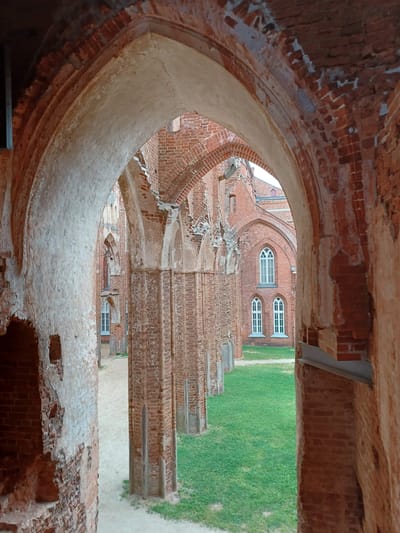 Exploring Tartu's cathedral ruins.